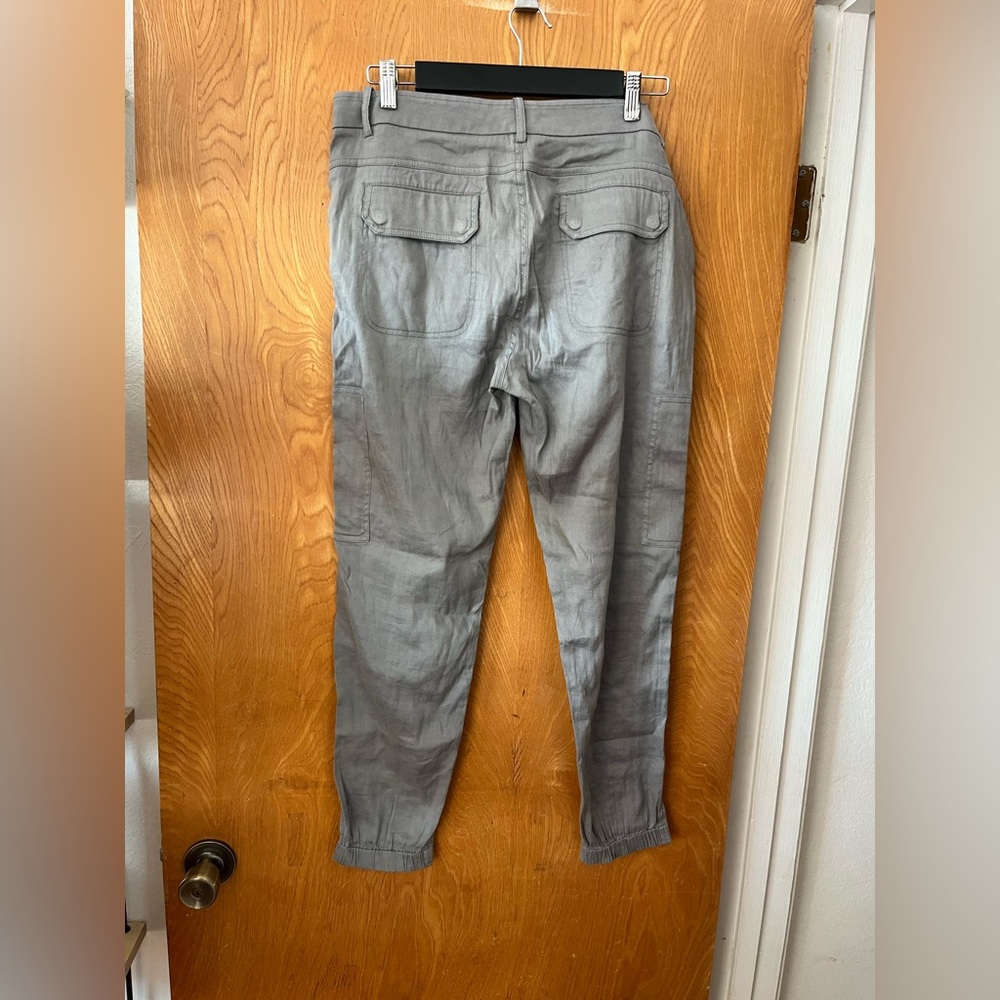 Vince Gray linen cargo Joggers with Modern Tapered Fit 6 - Picture 9 of 9